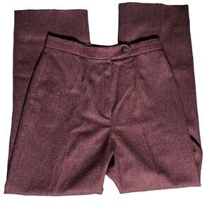 JH Collectibles Women's Dress Pants Wool Straight Cut Work Officewear Maroon